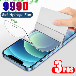 HIPHI 3pcs ฟิล์มไฮโดรเจลแบบเต็มหน้าจอiPhone 17 Pro Max Air 16 15 11 12 13 14 Pro Max X XS Max XR 7 8 14 15 16 Plus ฟิล์ม เต็ม หน้าจอ หน้าจอ ตัวป้องกัน ฟิล์มป้อ ฟิล์มไฮโดรเจล