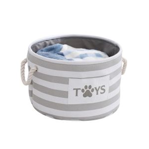 DGFDF Large Capacity Dog Toy Storage Basket Round Cartoon Pattern Pet Clothes Storage Box Pet Stuff Basket Foldable Dog Sundries Organizer Blankets