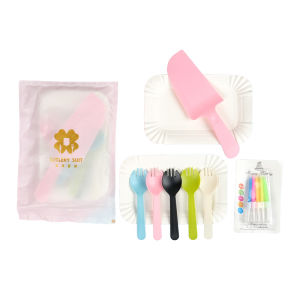 10Pcs Birthday Cake Tableware Set Heavy-Duty Disposable Cutlery Kit For Large Gatherings