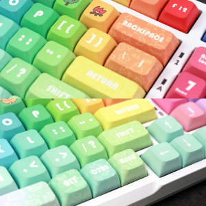 XDA Profile Keycaps 133Keys Rainbow Gradient Thick PBT For Gaming Mechanical Keyboard DIY Replacement KeyCaps