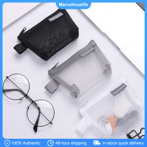 Small Nylon Triangle Triangular Mesh Coin Purse ID Credit Card Holder Key Earphone Makeup Storage Pouch
