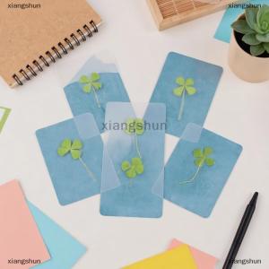 [COD] xiangshun 1 5 10 tấm bưu thiếp cỏ ba lá may mắn thiệp chúc mừng cỏ tự nhiên trong suốt để đánh dấu