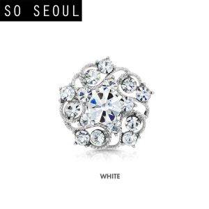 SO SEOUL Leilani Flower Swirl Mixed Colored Austrian Crystal Mini Baby Brooch Keronsang Pin Hijab