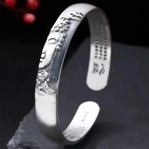 Bracelets Made Of Genuine 925 Silver Buddha Heart Sutra Luxury Brand Jewellery For Woman Mens Bracelets And Bangles 2026 New B1