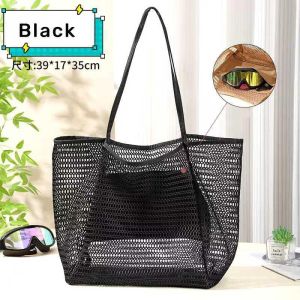 Breathable Beach Bag with Inner Pocket – Foldable Mesh Shoulder Bag for Vacation & Beach Days