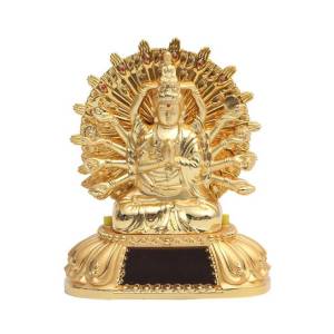 Tượng Phật Quan Âm Bồ Tát Có Vòng Xoay Năng Lượng Mặt Trời Trang Trí Ô Tô Bàn Làm Việc Cao Cấp