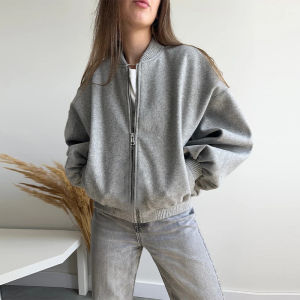 Chic Vintage Loose Jacket For Women Long Sleeve Single Breasted Hoodie Coat Casual Outwears 2025 New Lady Autumn Streetwears