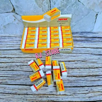 40 PCS Penghapus Pensil Joyko ER-110 / Eraser ER 110 Colours / Hapusan Stip Pencil B40 10 Warna - Pink - Biru - Hijau - Kuning - Hitam - Putih - Ungu - Merah - Orange - Coklat