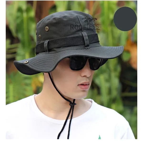 ROOFLESS%20Hiking%20Fishing%20Fisherman%20Jungle%20Sun%20Boonie%20Hat%20Bucket%20Topi%20Camping%20Hutan%20-%20Image%206