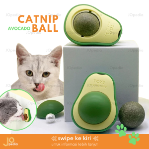 CATNIP BALL AVOCADO Mainan Snack Kucing Bola Alpukat Anti Stres Tempel Dinding Cat Mint Powder