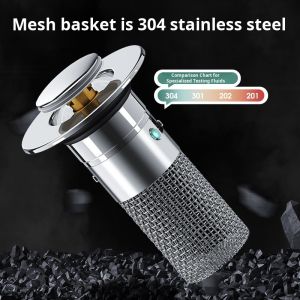 Spring core stainless steel wash basin drain filter