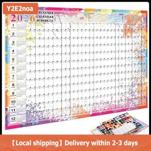 【Local shipping】 2026 Yearly Wall Calendar Poster With Stickers Large Planning Schedule Home Office Organization Time Management Tool Schedule