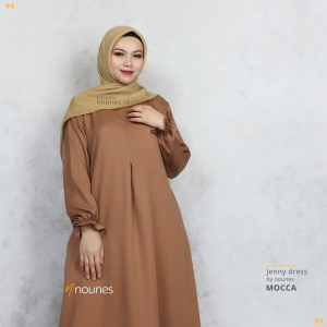 Nounes Jenny Dress Gamis Wanita Polos Matt Lady Zaraa
