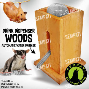 SEMPATI Wadah Kayu Dispenser Otomatis Air Minum Hamster Marmut Sugar Glider Alat Tatakan Tempat Dudukan Holder Botol Dot Air Minum Hewan Kecil