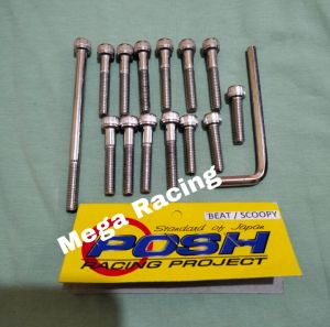 Baut Blok Mesin CVT Beat Scoopy L Chrome Posh ANTI KARAT