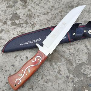 Pisau Kukus Kulit Hitam Pekat Columbia SA72 dengan Gagang Jelapang Klasik