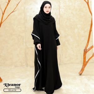 Gamis Elegan Matt Crinkle Eleanor Abaya dengan Saku Terbuka - Gaun Kondangan Modern