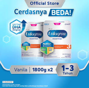 [Paket isi 2] Enfagrow Essential 3 Susu Formula Anak Usia 1-3 Tahun Rasa Vanila 1800gr