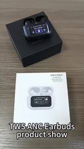 ANC Smart In-Ear Earbuds ENC Function Wireless Touch Screen Stereo Sound Digital Display for Sports