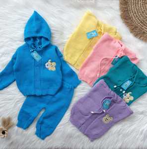 Setelan Sweater Rajut Hoodie 0-6 Bulan