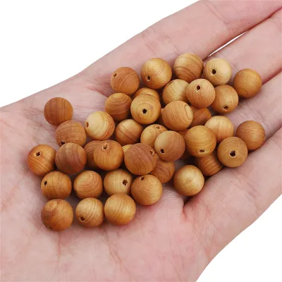 50pcs 8mm gỗ hạt cườm tròn sọc gỗ tròn lỏng hạt thủ công cho trang sức Làm Vòng Cổ Vòng tay tự làm