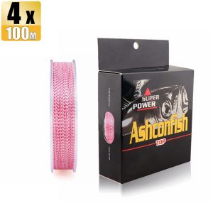 Ashconfish 4 Sợi 100M Câu Cá Bện Dây Sợi PE Dây Điểm X4 Dây Bện 2-80LB