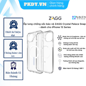 Ốp ZAGG Crystal Palace Snap cho lP 15 Pro Max/ 15 Pro/ 15 Plus/ 15 [Sản phẩm chính hãng - Bảo hành 1 năm]