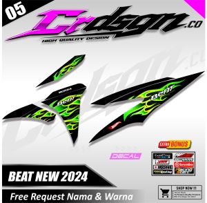 STRIPING BEAT DELUXE/STREET GEN 2 2024 STICKER STRIPING BEAT NEW 2024  SMART KEY MOTIF API KEREN SIMPEL