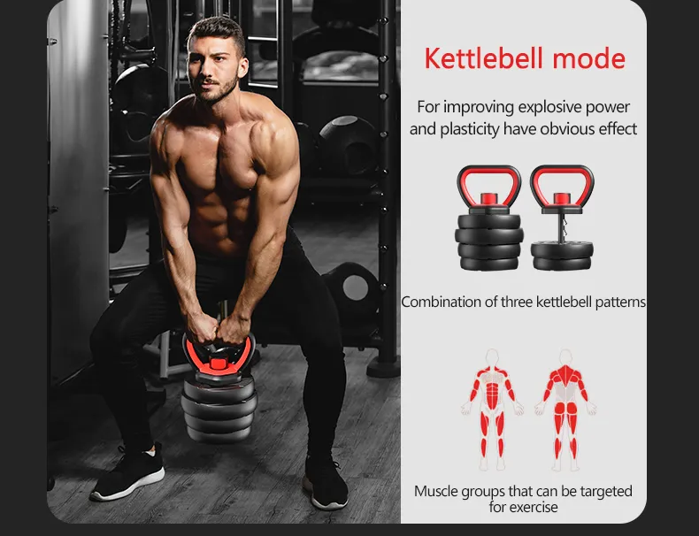 Dumbbell fitness set detachable barbell adjustable kettlebell