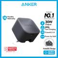 Anker Powerport Charger Nano 30W Charger Gan Charger PPS Fast Charging USB C Charger Travel Adapter Ultra Small Charger A2337. 