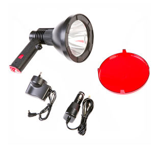 Multi-Functional LED Portable Spotlight CREE XM-L2 LED Ultra Lightweight Bright 1200LM LED Handheld Spotlight 110mm Reflector Size Portable Rechargeable LED Searchlight Super Spot Beam for Hunting Fishing Shooting Flashlight