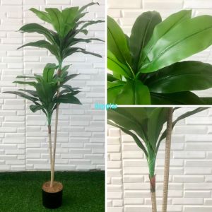 Pohon Plastik Tanaman Artificial Pandan Bali X4 T140 Latex Pot Dasar Hitam Dekorasi Ruang Tamu