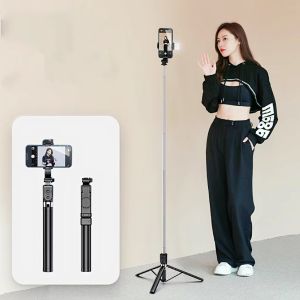 Selfie stick length outdoor bluetooth remote control universal integrated hidden tripod aluminum17M