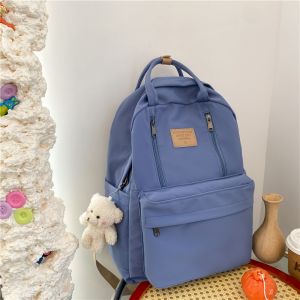 UISNMALL# 1199 Korean Backpack For Women Fashion Solid Color School bag High School College Students
