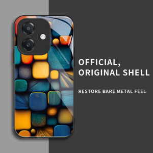 สำหรับ Oppo A3X 5G&Oppo A3X 4G&Oppo A3 4G&Oppo A3 5G&Oppo A40 4G เคสศัพท์ป้องกันการตกที่มีสี่เหลี่ยมเล็กๆ สีสันสดใส บุคลิกภาพทันสมัย