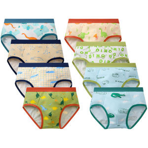 Kids Paradise 8 Pcs Pack of Fun Themed Cotton Underwear - Comfortable Daily Essentials for Boys 1-12Y