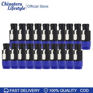 20pcs Audio Cable Adapter Connectors 4 Pole Audio Speaker Plug Twist Lock NL4FC Ohm Plug for Amplifier