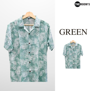 THE ROOMS - เดอะรูม เสื้อฮาวาย โคตรนุ่ม แขนสั้น ผ้าไหมเย็นญี่ปุ่น ผ้าดีมาก ลาย Box Wood