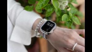 Watch Band for Women Copper Diamond Style Bling Jewelry Bracelet Cubic zirconia tool free removable s thin metal bangle available for iWatch 40mm 41mm 42mm 44mm 45mm Series 11 SE dressy