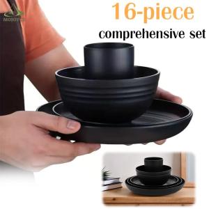 16Pcs Wheat Straw Cutlery Multi-Purpose Portable Cutlery Set for Travel BBQ Use