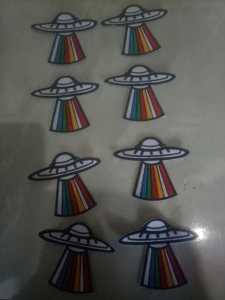 Planet Astronot Iron Patch Bordir Set Emblem Tempelan Baju Stiker