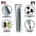 Wahl Stainless Steel Lithium Ion+ Beard and Nose Trimmer for Men, Hair Clippers, Detail Shaver, Rechargeable, All in One Men's Grooming Kit - Model 9818. 