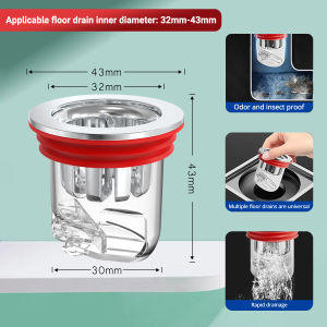 33-40mm Bathroom Brass Floor Drain Insert Drain Plug Anti-Odor Insect Proof  Plug Sewer Core Backflow Preventer Shower Waste Water Drainer Universal Large Size