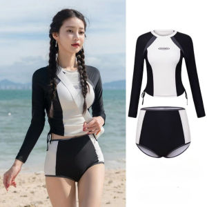 LALUNA SWIM ชุดว่ายน้ำขาสั้น ชุดว่ายน้ำไม่โป๊ ชุดว่ายน้ำเซ็ต ไซส์ M-XL | น้ำหนัก 40-65 กก. BK-196