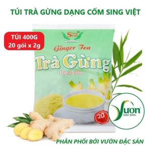 Trà gừng dạng cốm Sing Việt 400g (20 gói x 20g) dùng cho gia đình quán cà phê kinh doanh đồ uống