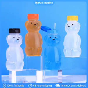 230ML Cute Bear Straw Cups with Lid Children Sippy Bottles Food-Grade & BPA Free