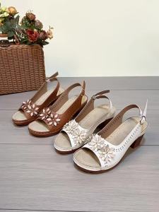 New Large Size WomenS Shoes Floral High-Heeled Sandals WomenS Fashionable Casual Sandals