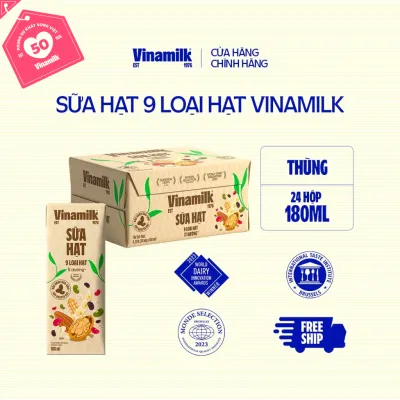 Combo 2 Thùng Sữa 9 loại hạt Vinamilk 180ml 24 hộp/thùng