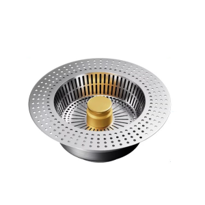Filter 5 Seconds to Deodorize Pressing Head Odor Barrier Glossy Gold Corrosion Resistance 304 Sink