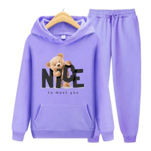 NICE BEAR SWEATER HOODIE SETELAN ANAK LAKI DAN PEREMPUAN USIA 4-13 TAHUN